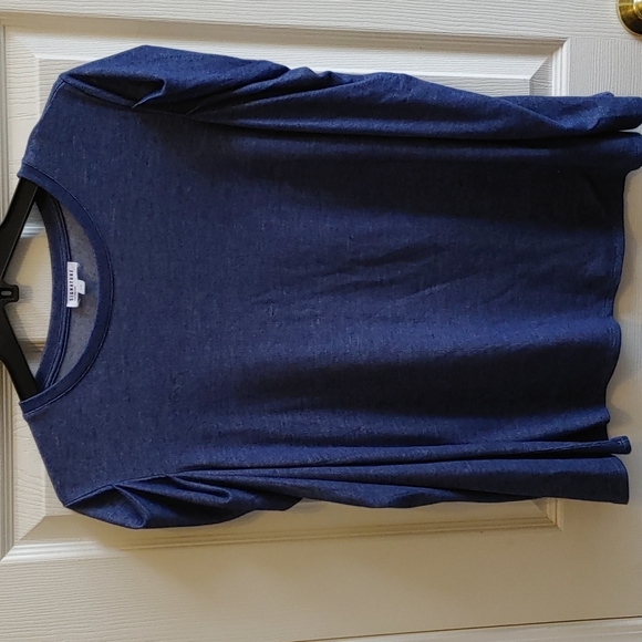 Ladies Long Puff sleeve Size Large Denim Blue Signature Top - Picture 1 of 4